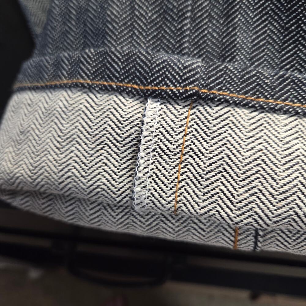 Gustin Mens 38x30 Button Fly 562 Herringbone Jeans - Picture 10 of 16
